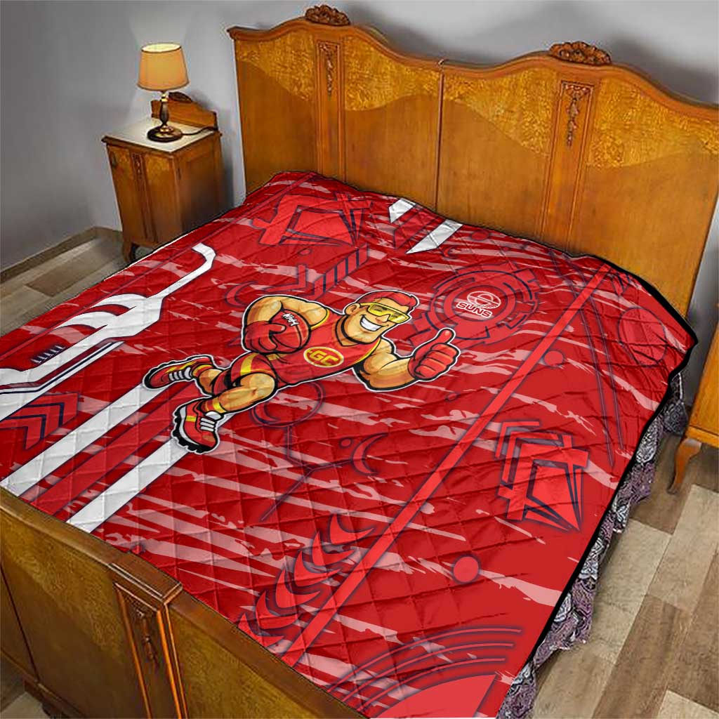 Gold Coast Suns Quilt Mascot Cartoon Football Illustration Style