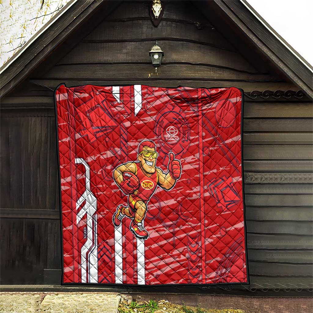 Gold Coast Suns Quilt Mascot Cartoon Football Illustration Style