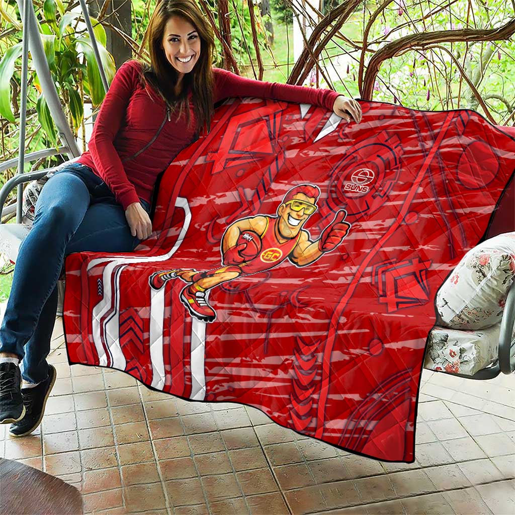 Gold Coast Suns Quilt Mascot Cartoon Football Illustration Style
