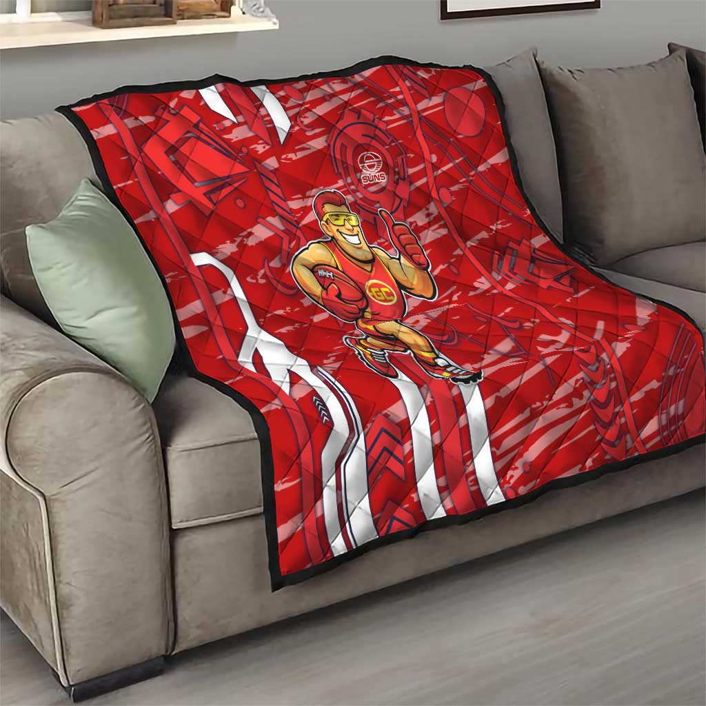 Gold Coast Suns Quilt Mascot Cartoon Football Illustration Style