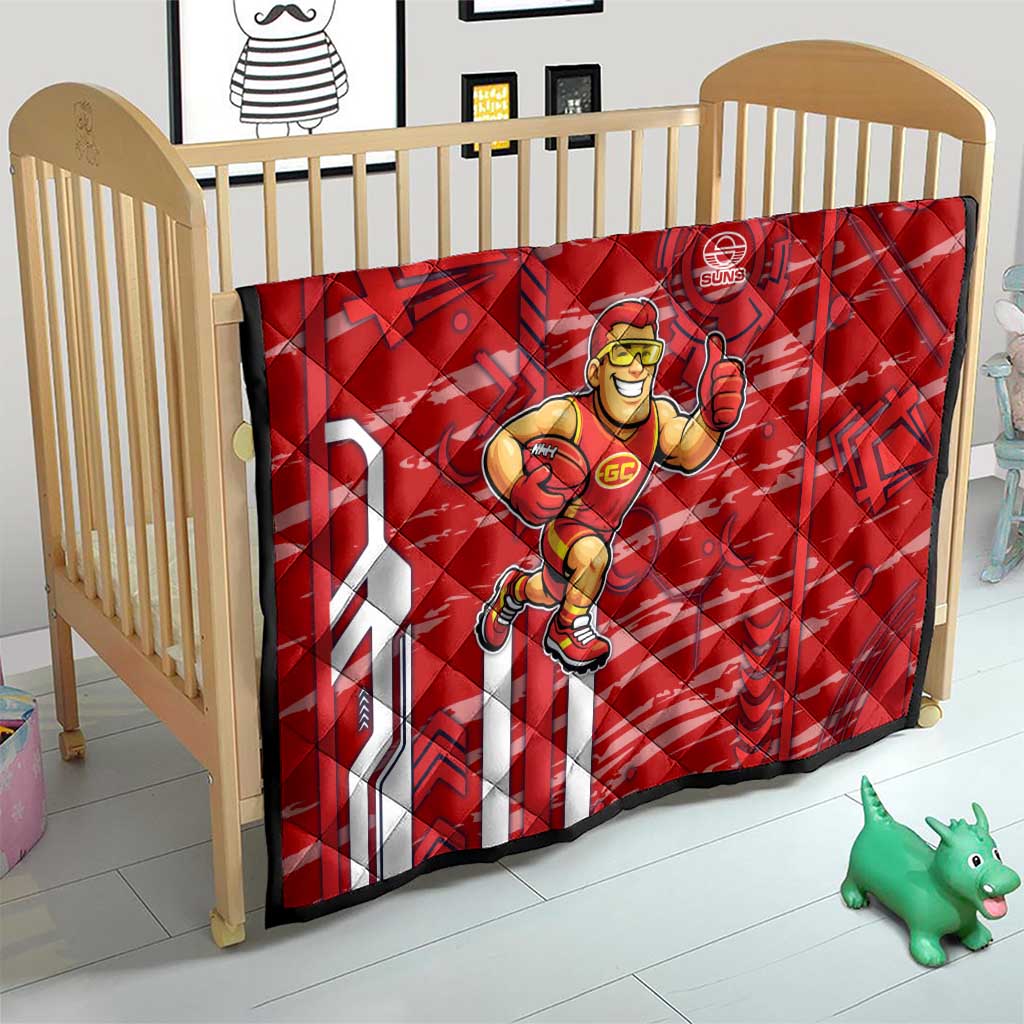 Gold Coast Suns Quilt Mascot Cartoon Football Illustration Style