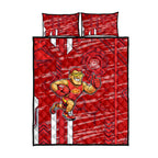 Gold Coast Suns Quilt Bed Set Mascot Cartoon Football Illustration Style