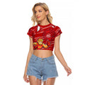 Gold Coast Suns Raglan Cropped T Shirt Mascot Cartoon Football Illustration Style
