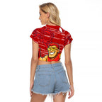 Gold Coast Suns Raglan Cropped T Shirt Mascot Cartoon Football Illustration Style