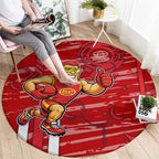 Gold Coast Suns Round Carpet Mascot Cartoon Football Illustration Style