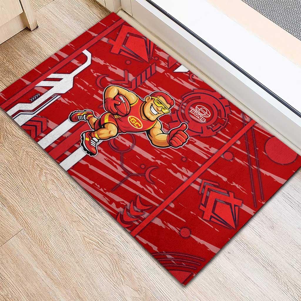 Gold Coast Suns Rubber Doormat Mascot Cartoon Football Illustration Style