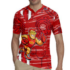 Gold Coast Suns Rugby Jersey Mascot Cartoon Football Illustration Style