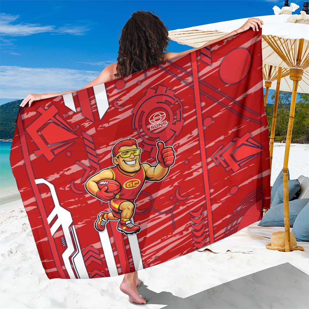 Gold Coast Suns Sarong Mascot Cartoon Football Illustration Style