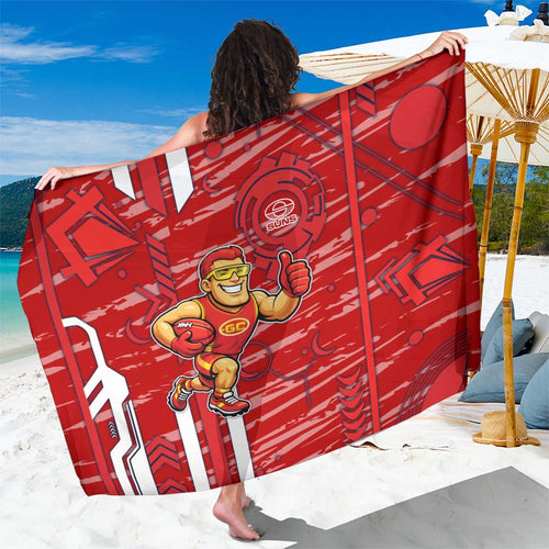 Gold Coast Suns Sarong Mascot Cartoon Football Illustration Style
