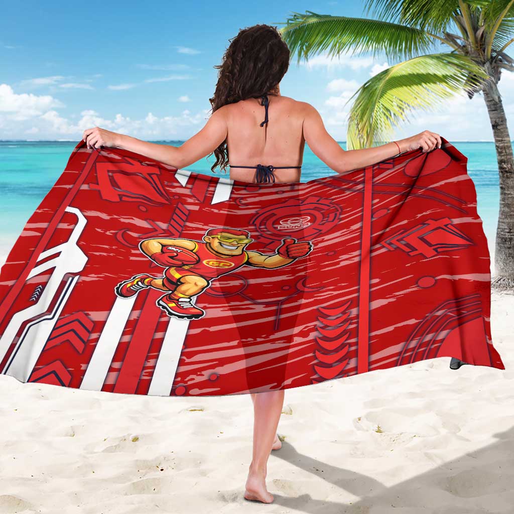 Gold Coast Suns Sarong Mascot Cartoon Football Illustration Style