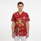 Gold Coast Suns Scrub Top Mascot Cartoon Football Illustration Style