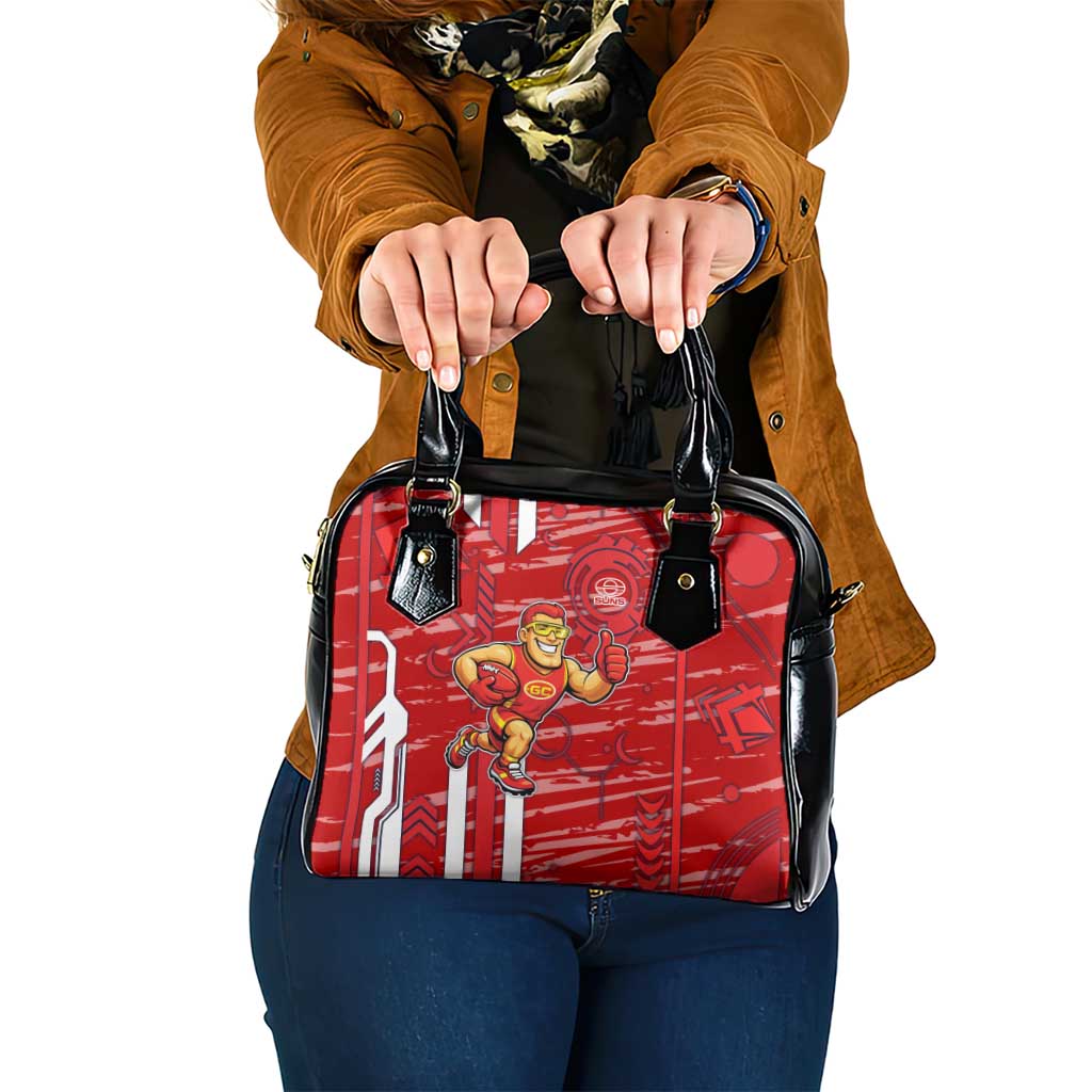 Gold Coast Suns Shoulder Handbag Mascot Cartoon Football Illustration Style