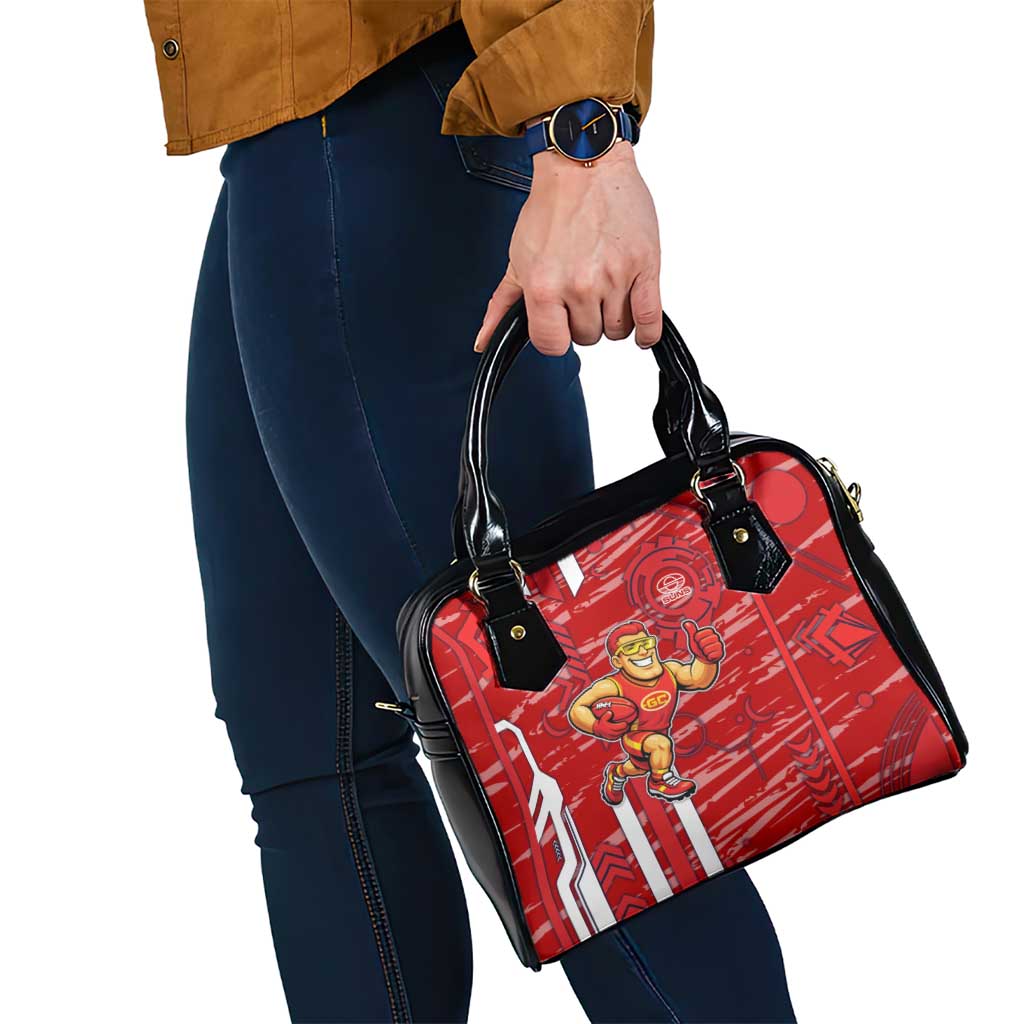 Gold Coast Suns Shoulder Handbag Mascot Cartoon Football Illustration Style