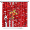 Gold Coast Suns Shower Curtain Mascot Cartoon Football Illustration Style