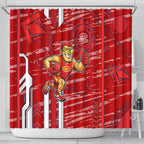 Gold Coast Suns Shower Curtain Mascot Cartoon Football Illustration Style