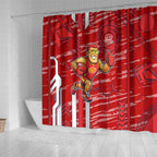 Gold Coast Suns Shower Curtain Mascot Cartoon Football Illustration Style