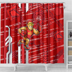 Gold Coast Suns Shower Curtain Mascot Cartoon Football Illustration Style