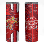Gold Coast Suns Skinny Tumbler Mascot Cartoon Football Illustration Style