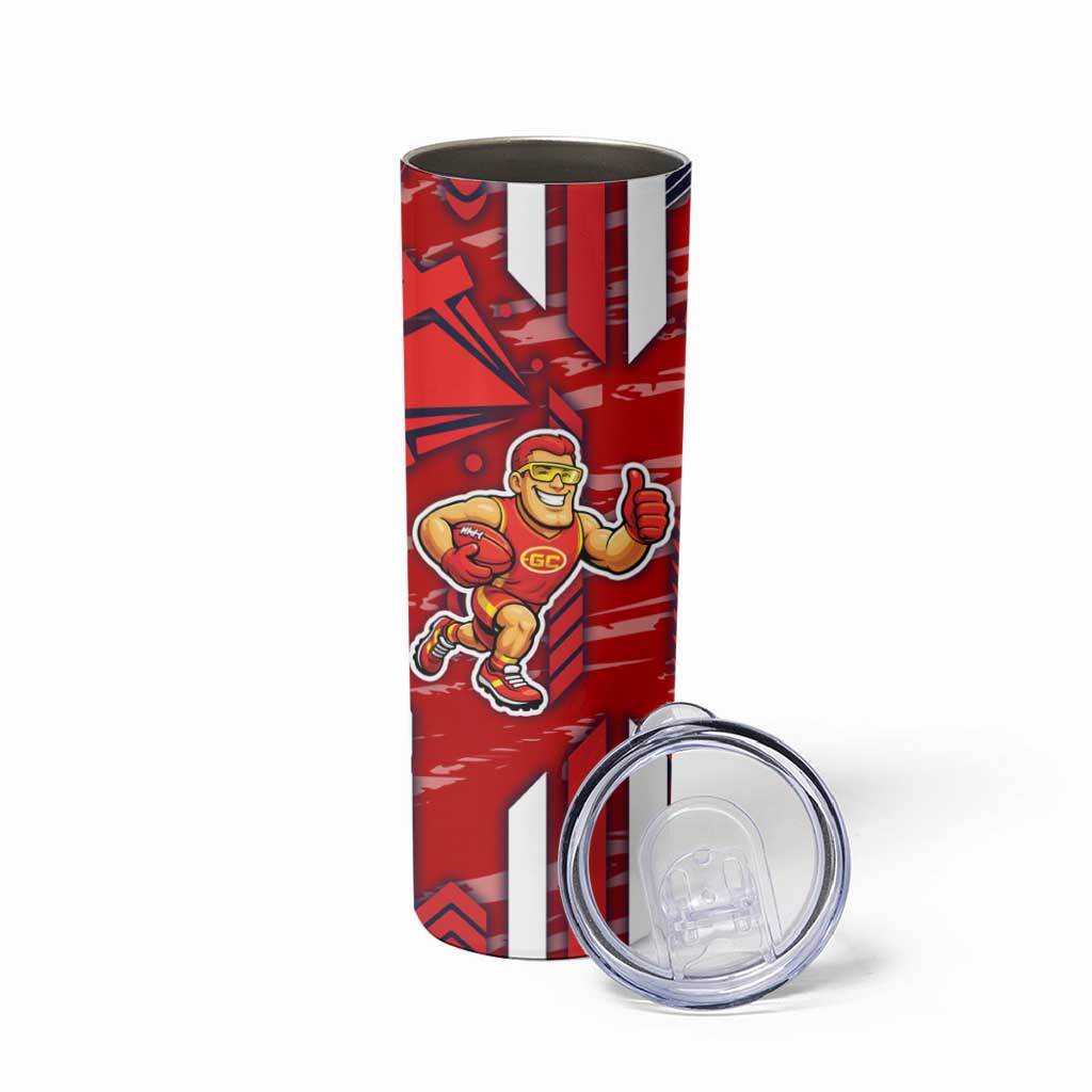 Gold Coast Suns Skinny Tumbler Mascot Cartoon Football Illustration Style