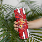 Gold Coast Suns Skinny Tumbler Mascot Cartoon Football Illustration Style