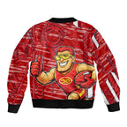 Gold Coast Suns Sleeve Zip Bomber Jacket Mascot Cartoon Football Illustration Style