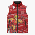 Gold Coast Suns Sleeveless Puffer Jacket Mascot Cartoon Football Illustration Style