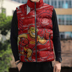 Gold Coast Suns Sleeveless Puffer Jacket Mascot Cartoon Football Illustration Style