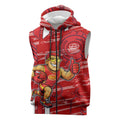 Gold Coast Suns Sleeveless Zip Hoodie Mascot Cartoon Football Illustration Style