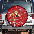 Gold Coast Suns Spare Tire Cover Mascot Cartoon Football Illustration Style
