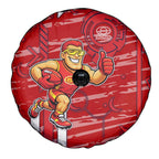 Gold Coast Suns Spare Tire Cover Mascot Cartoon Football Illustration Style