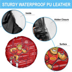 Gold Coast Suns Spare Tire Cover Mascot Cartoon Football Illustration Style
