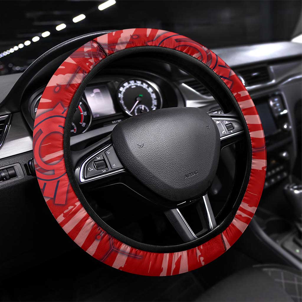 Gold Coast Suns Steering Wheel Cover Mascot Cartoon Football Illustration Style