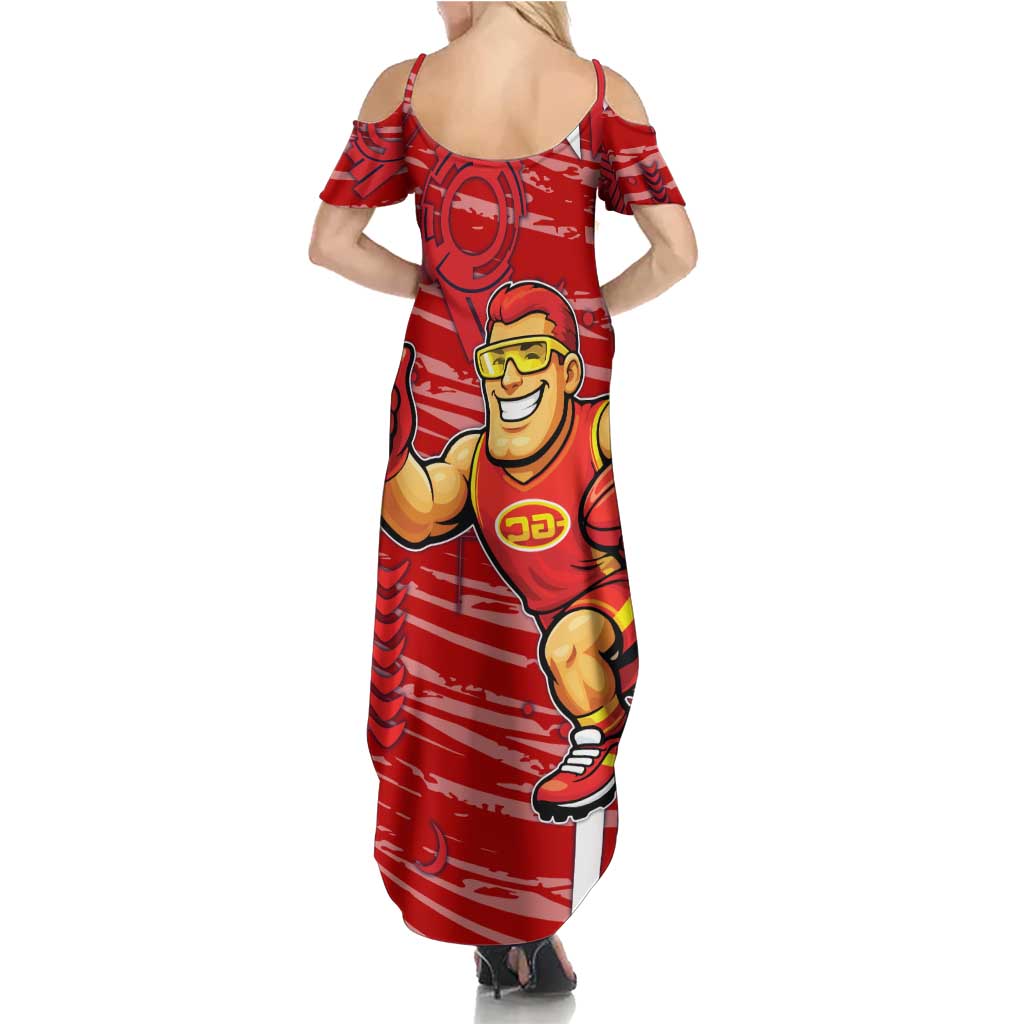Gold Coast Suns Summer Maxi Dress Mascot Cartoon Football Illustration Style