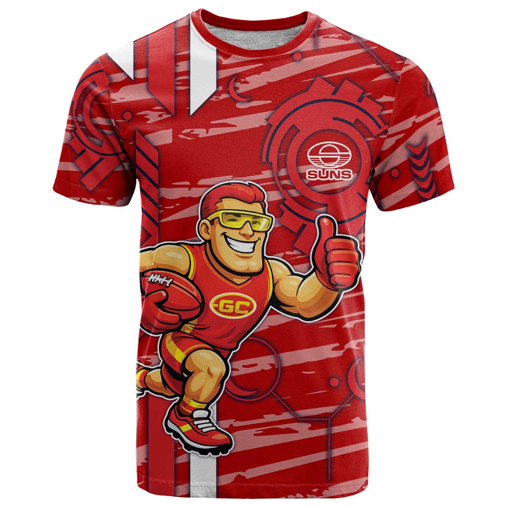 Gold Coast Suns T Shirt Mascot Cartoon Football Illustration Style