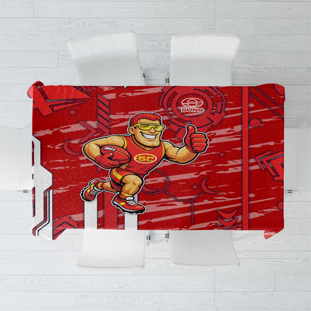 Gold Coast Suns Tablecloth Mascot Cartoon Football Illustration Style