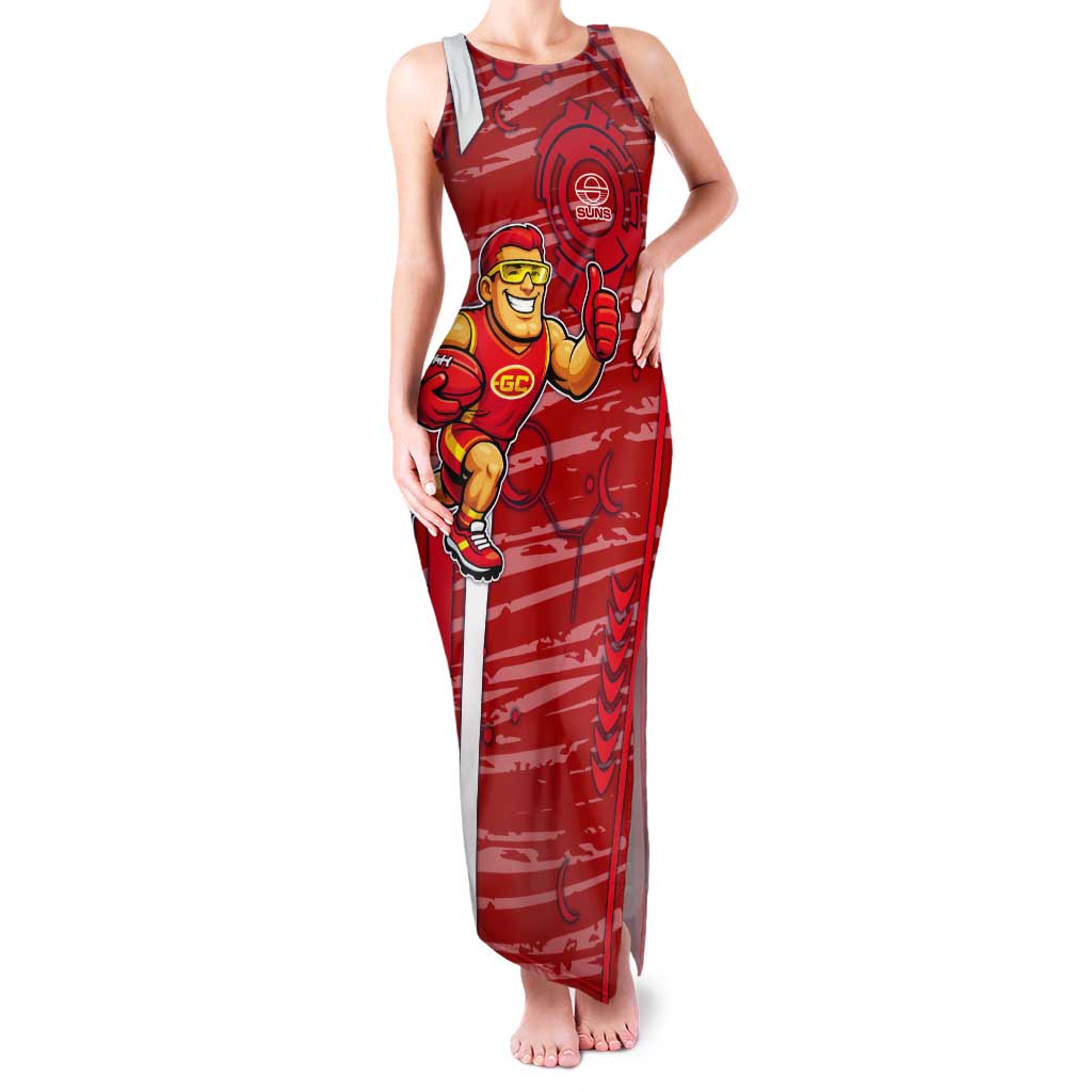 Gold Coast Suns Tank Maxi Dress Mascot Cartoon Football Illustration Style