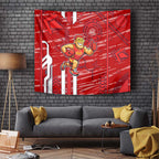 Gold Coast Suns Tapestry Mascot Cartoon Football Illustration Style