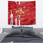 Gold Coast Suns Tapestry Mascot Cartoon Football Illustration Style