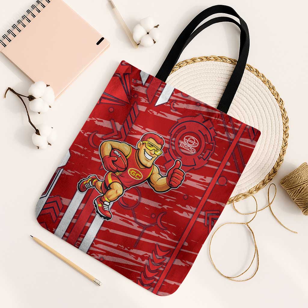 Gold Coast Suns Tote Bag Mascot Cartoon Football Illustration Style