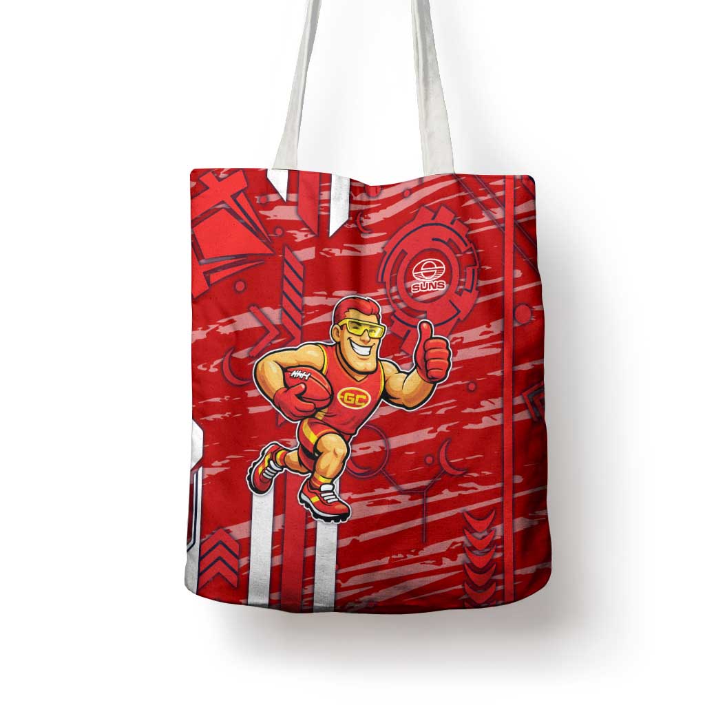 Gold Coast Suns Tote Bag Mascot Cartoon Football Illustration Style