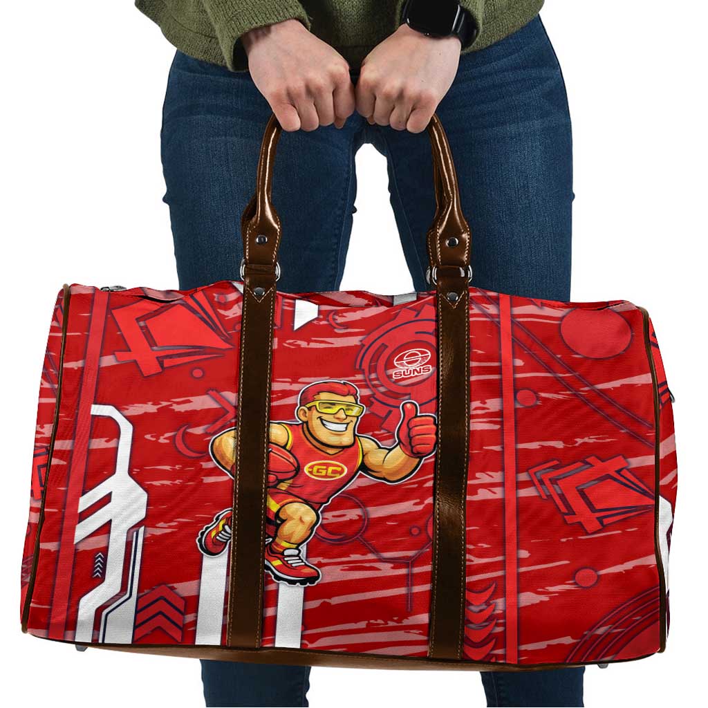 Gold Coast Suns Travel Bag Mascot Cartoon Football Illustration Style