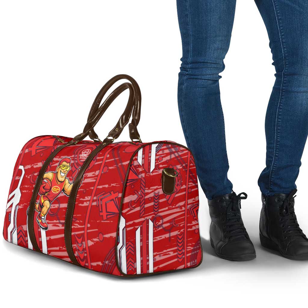 Gold Coast Suns Travel Bag Mascot Cartoon Football Illustration Style