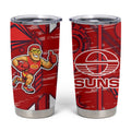 Gold Coast Suns Tumbler Cup Mascot Cartoon Football Illustration Style
