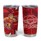 Gold Coast Suns Tumbler Cup Mascot Cartoon Football Illustration Style