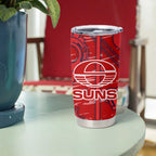 Gold Coast Suns Tumbler Cup Mascot Cartoon Football Illustration Style