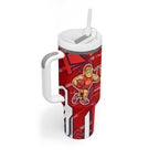 Gold Coast Suns Tumbler With Handle Mascot Cartoon Football Illustration Style
