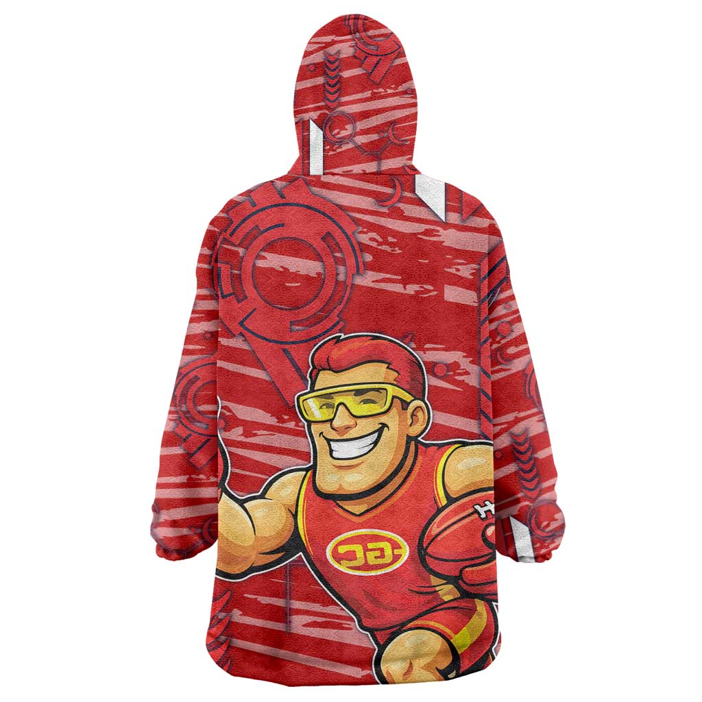 Gold Coast Suns Wearable Blanket Hoodie Mascot Cartoon Football Illustration Style