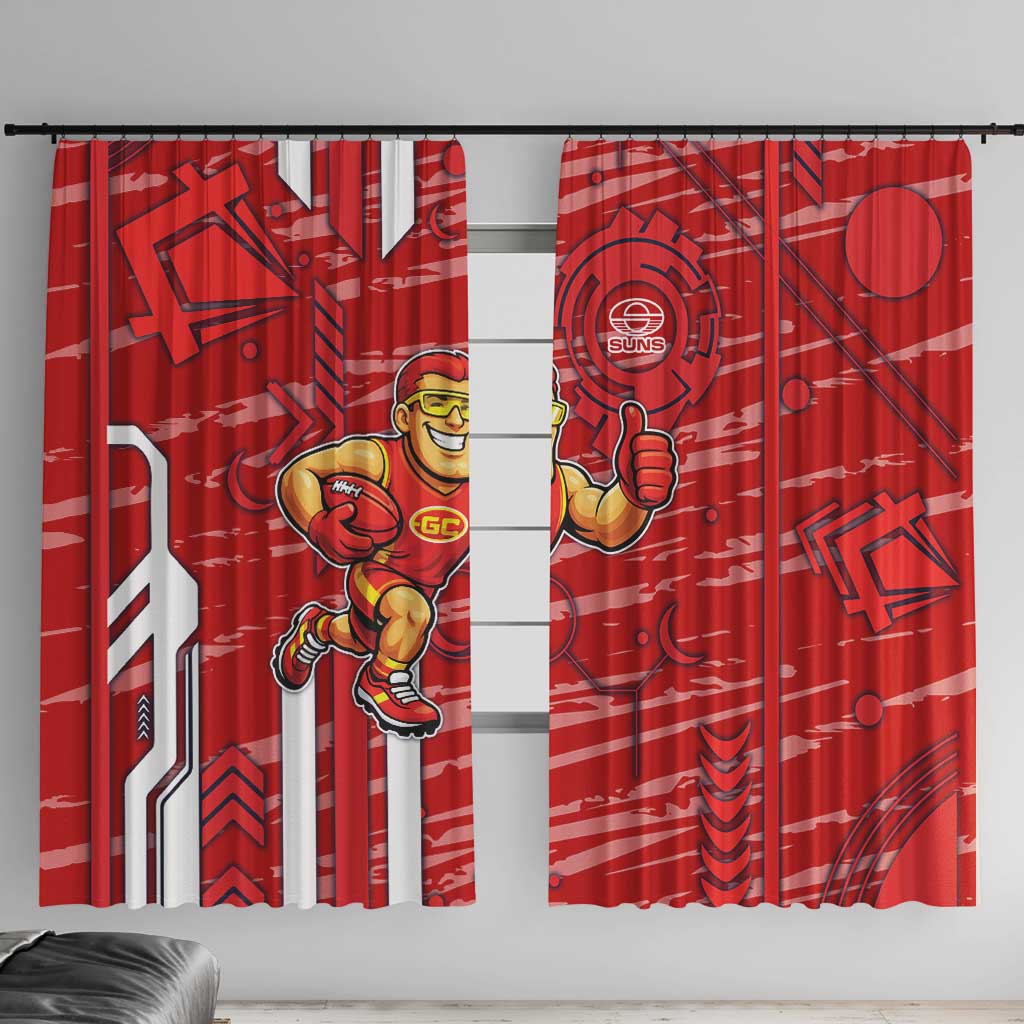 Gold Coast Suns Window Curtain Mascot Cartoon Football Illustration Style