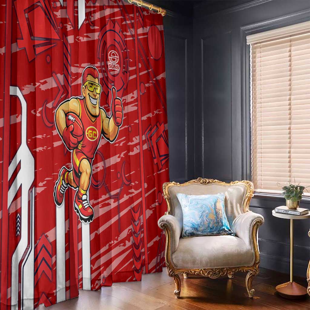 Gold Coast Suns Window Curtain Mascot Cartoon Football Illustration Style