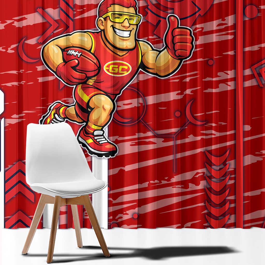 Gold Coast Suns Window Curtain Mascot Cartoon Football Illustration Style